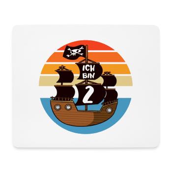 Kinder 2 Jahre Geburtstag Junge Totenkopf Pirat - Mousepad (Querformat) - Weiß - Vorne