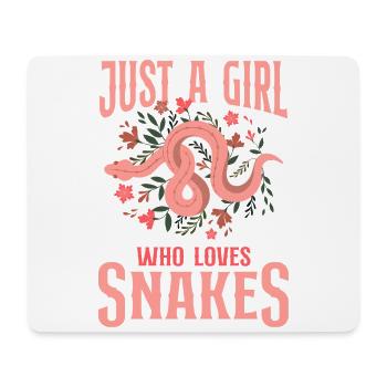 Snake Serpent Flower Floral Just A - Mouse Pad (horizontal) - white - Front