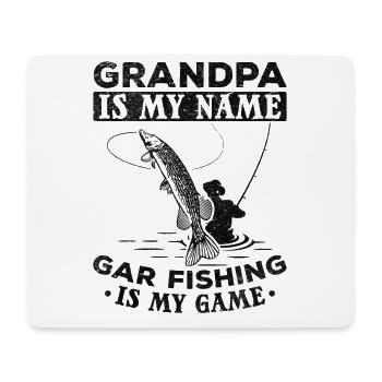 Opa ist mein Name Gar Fishing ist mein Spiel - Mousepad (Querformat) - Weiß - Vorne