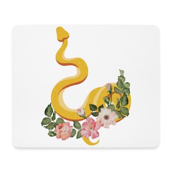 Snake Serpent Flower Floral - Mouse Pad (horizontal) - white - Front