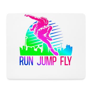 Parkour Free Running Traceur 80S - Mousepad (Querformat) - Weiß - Vorne