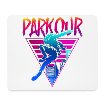 Parkour Free Running Traceur 80S - Mousepad (Querformat) - Weiß - Vorne