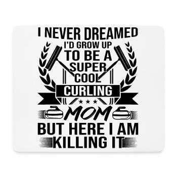 Super Cool Curling Mom - Mousepad (Querformat) - Weiß - Vorne