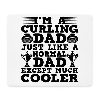 Cool Curling Papa - Tapis de souris (format paysage) - blanc - Devant