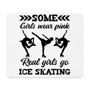 Certaines filles portent de vraies filles roses qui font du patin à glace - Tapis de souris (format paysage) - blanc - Devant