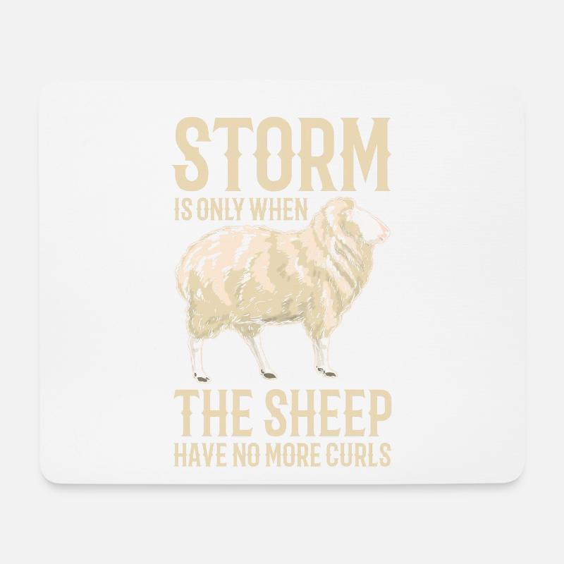 Electricity is only when the sheep no longer curl - Mouse Pad (horizontal) - white
