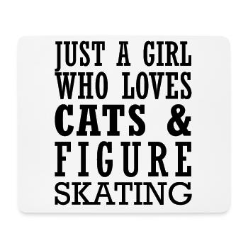 Just A Girl Who Loves Cats And Figure Skating - Mousepad (Querformat) - Weiß - Vorne