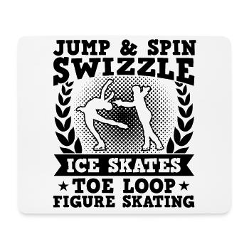 Jump And Spin Citations amusantes de patinage sur glace - Tapis de souris (format paysage) - blanc - Devant