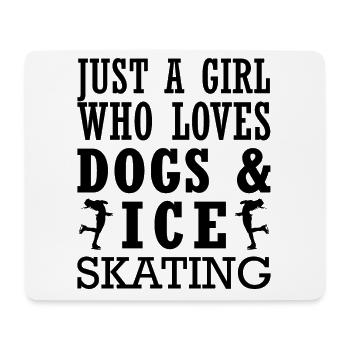 Juste une fille qui aime les chiens et le patinage sur glace - Tapis de souris (format paysage) - blanc - Devant
