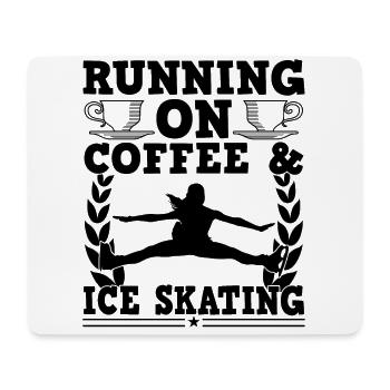 Running On Coffee And Ice Skating Funny Lover - Mousepad (Querformat) - Weiß - Vorne