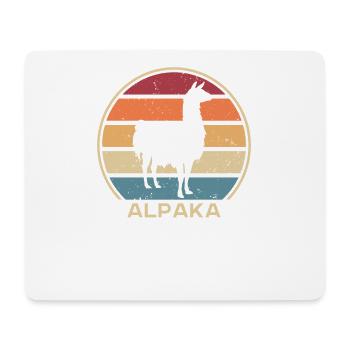 Retro Alpaka Huacaya Pako Lama Alpakazüchter - Mousepad (Querformat) - Weiß - Vorne