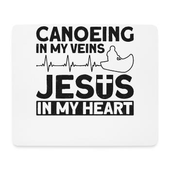 Canoe Canoeing Jesus Faith Vintage - Mousepad (Querformat) - Weiß - Vorne