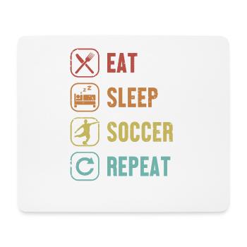 Eat Sleep Soccer Repeat Fußballprofi Fußballgott - Mousepad (Querformat) - Weiß - Vorne