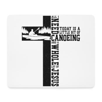 Canoe Canoeing Jesus Cross Vintage - Mousepad (Querformat) - Weiß - Vorne
