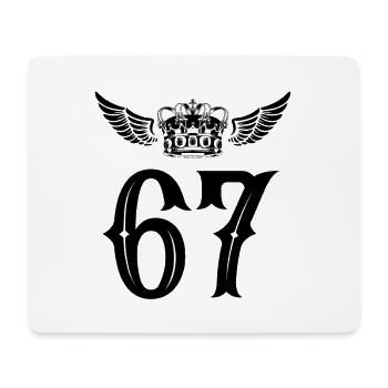 67 Zahl Krone - Mousepad (Querformat) - Weiß - Vorne