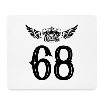 68 Zahl Krone - Mousepad (Querformat) - Weiß - Vorne