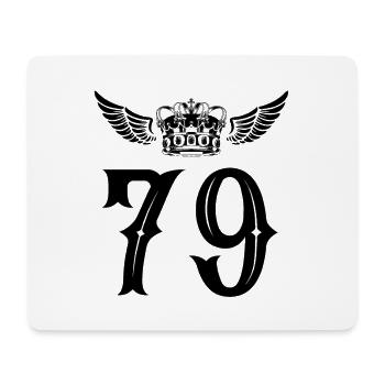 79 Zahl Krone - Mousepad (Querformat) - Weiß - Vorne