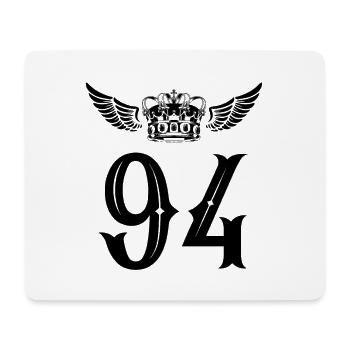 94 Zahl Krone - Mousepad (Querformat) - Weiß - Vorne