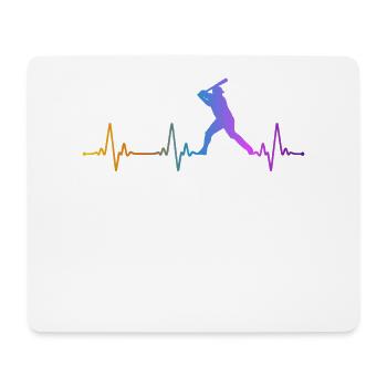 Baseball Fan Heartbeat Pulse - Mousepad (Querformat) - Weiß - Vorne