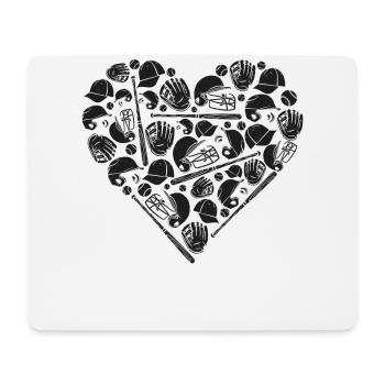 Baseball Fan Heart Vintage - Mousepad (Querformat) - Weiß - Vorne