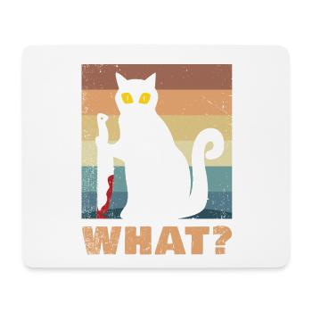 Drôle quoi??? Chat pour les amoureux des chats - Tapis de souris (format paysage) - blanc - Devant