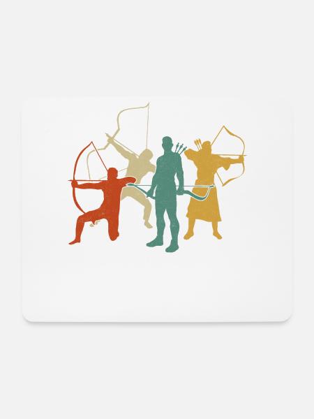 Archery Bow Archer Retro Vintage - Mousepad (Querformat) - Weiß