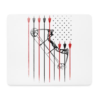 Archery Archer Usa American Flag - Mouse Pad (horizontal) - white - Front