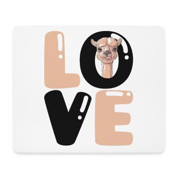 Love Llama Vicuna Guanaco Breeder Alpaca - Mouse Pad (horizontal) - white - Front