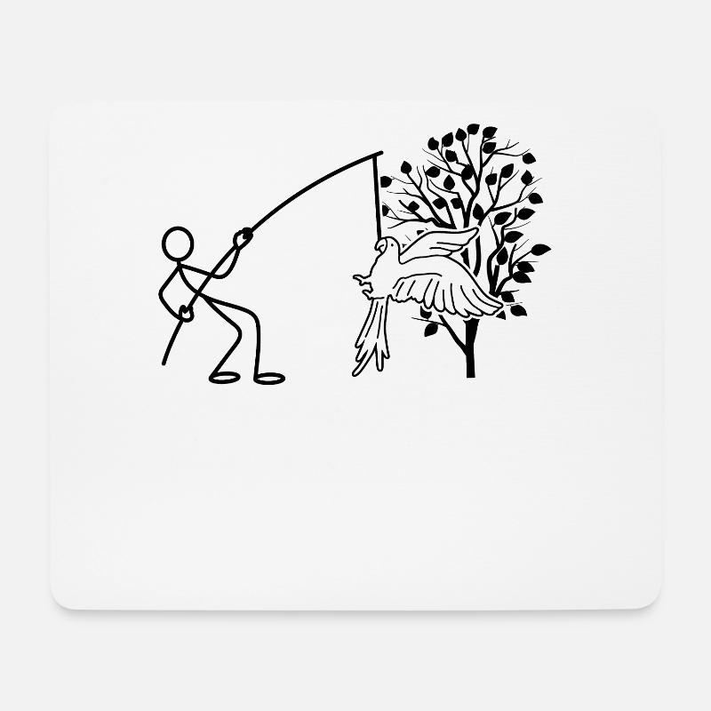 Papagei vom Baum Lustiger - Mousepad (Querformat) - Weiß