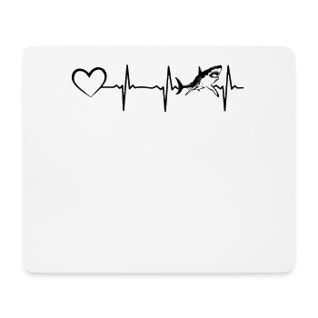 Sharkfish Shark Heartbeat Shark Great White Shark - Mouse Pad (horizontal) - white - Front