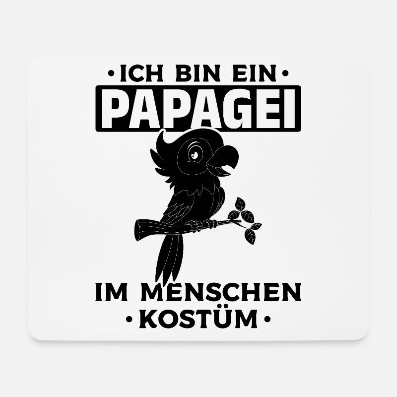 Ich bin ein Papagei Im Menschen Kostüm - Papagei - Mousepad (Querformat) - Weiß