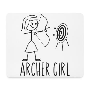 Arc de tir à l’arc Archer Girl Vintage - Tapis de souris (format paysage) - blanc - Devant
