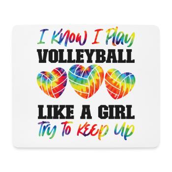 Joueuse de volleyball Team Girl Tie - Tapis de souris (format paysage) - blanc - Devant