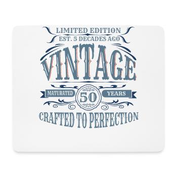 Vintage Légendaire - Vieilli parfaitement 50ème anniversaire - Tapis de souris (format paysage) - blanc - Devant