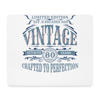 Vintage Légendaire - Vieilli parfaitement 80ème anniversaire - Tapis de souris (format paysage) - blanc - Devant