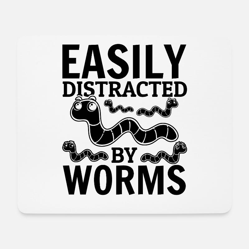 Cute Worm Lover Kompostwurm leicht von Würmern - Mousepad (Querformat) - Weiß