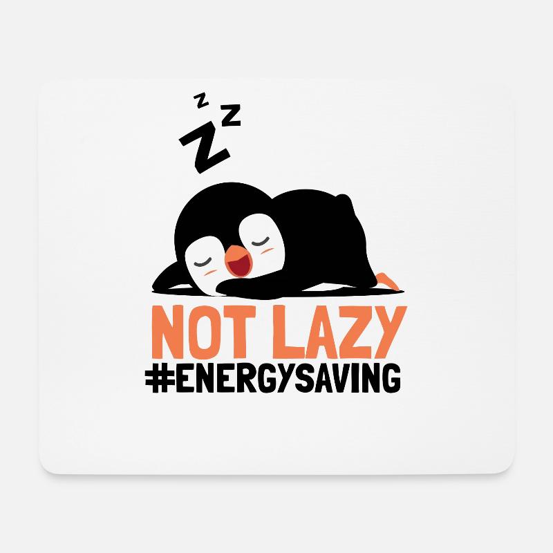 Not Lazy Energysaving Seevogel Königspinguin - Mousepad (Querformat) - Weiß