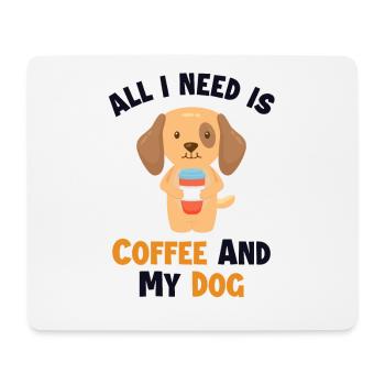Coffee and my Dog Wiener Dog Dogfather Dog Mom - Mouse Pad (horizontal) - white - Front