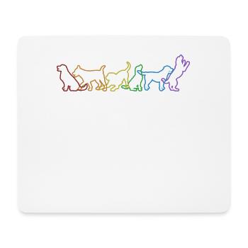 Dogs LGBT Rainbow Vierbeiner Wauwau Rüde - Mousepad (Querformat) - Weiß - Vorne