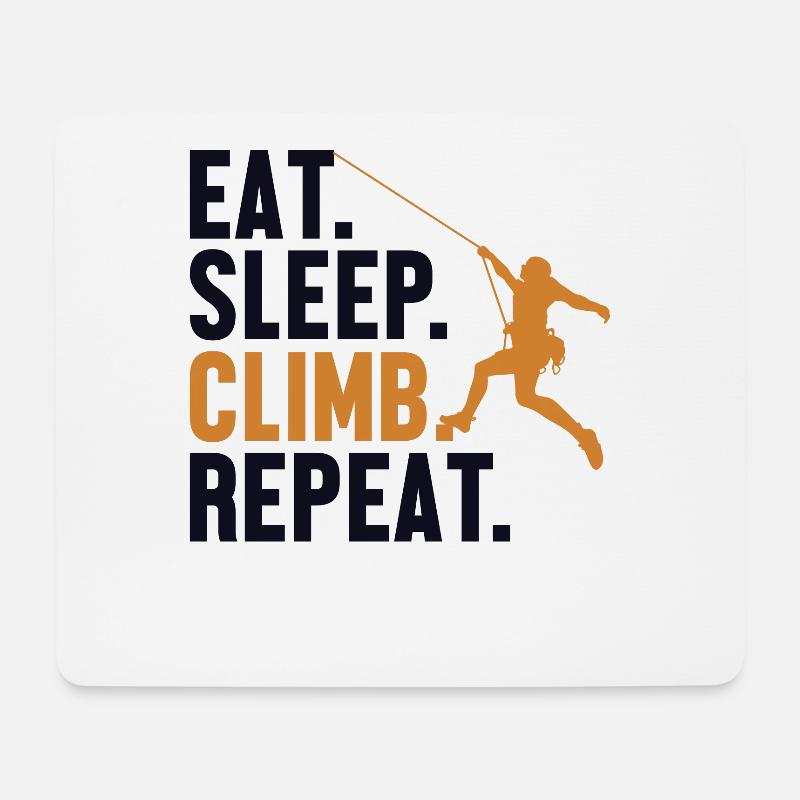 Eat Sleep Climb Repeat Alpinklettern - Mousepad (Querformat) - Weiß