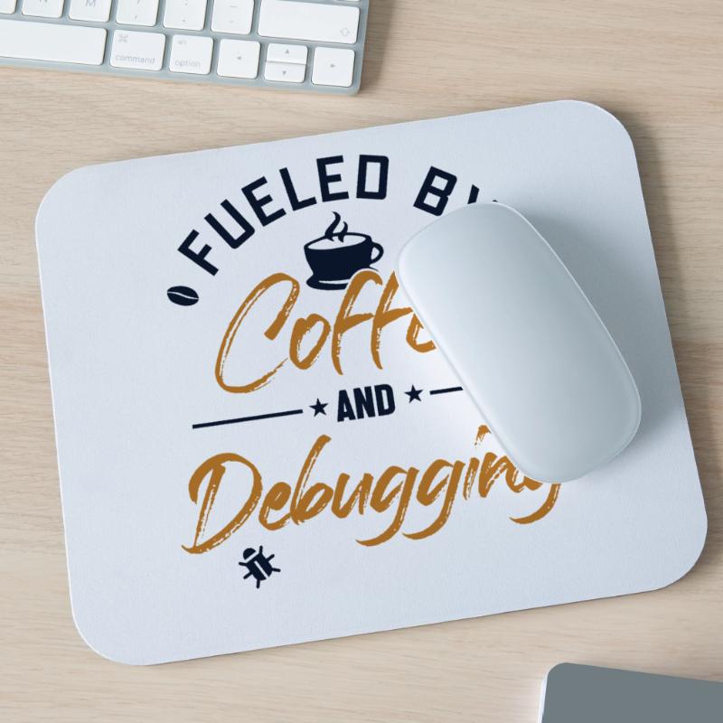 Fueled by Coffee and Debugging Developer Coder Mousepad (Querformat)