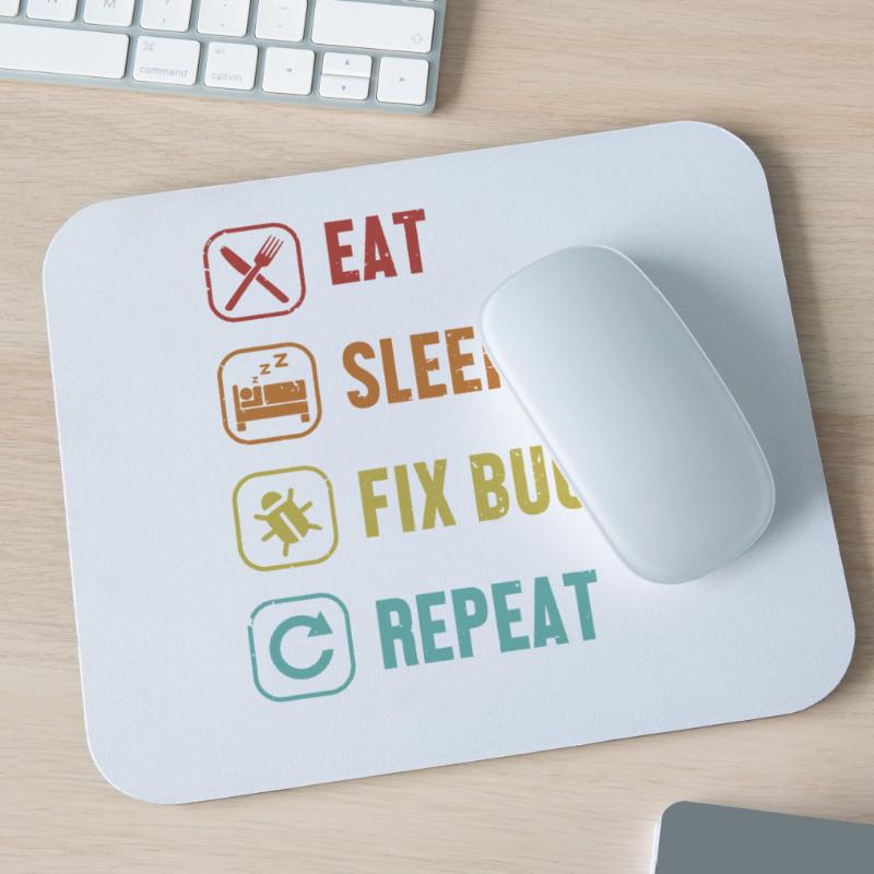 Eat Sleep Fix Bugs Repeat Developer Coder Mousepad (Querformat)