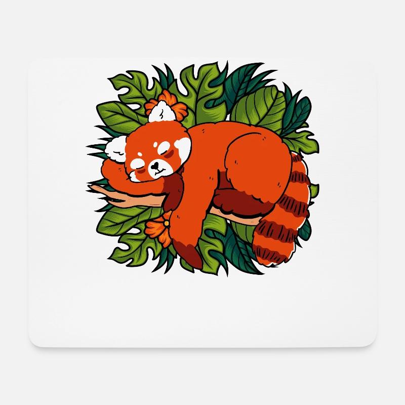 Katzenbär Kleiner Panda - Mousepad (Querformat) - Weiß
