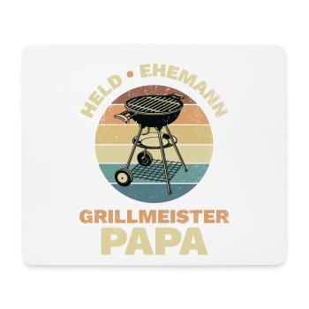 Ehemann Papa Grillmeister Held Design für alle - Mousepad (Querformat) - Weiß - Vorne