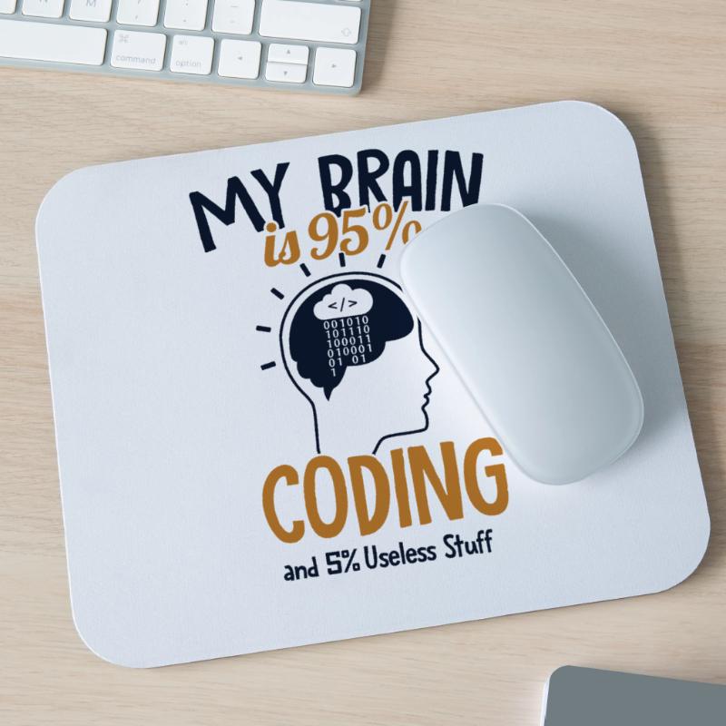 My Brain is 95% Coding Softwareingenieur Coder Mousepad (Querformat)