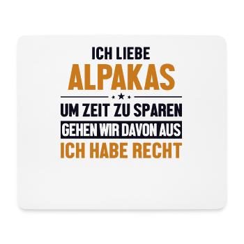 Alpakaliebe hat immer Recht Lama Alpaca Pako - Mousepad (Querformat) - Weiß - Vorne