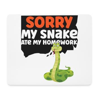 Snake Serpent Sorry My Snake Ate - Mousepad (Querformat) - Weiß - Vorne