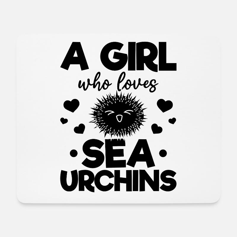 Ein Mädchen, das Seeigel liebt - Mousepad (Querformat) - Weiß
