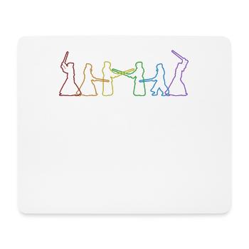 Kendo LGBT Rainbow Kenjusu Kata Shinai Samurai - Mouse Pad (horizontal) - white - Front