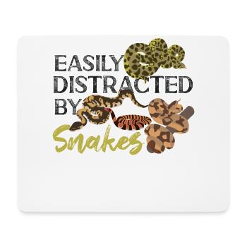 Snake Serpent Easily Distracted By - Mouse Pad (horizontal) - white - Front